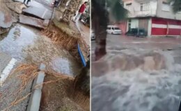 İçme suyu borusu patladı: 3 mahalle göle döndü, yol çöktü