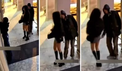 İş yerine girmek için bekleyen kadına akılalmaz taciz