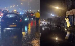 İstanbul’da sağanak kabusu! Halk otobüsü takla attı, zincirleme kaza TEM’i kilitledi