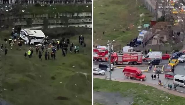 Esenyurt’ta kadın işçileri taşıyan otobüs devrildi: 4 ölü, 3’ü ağır 7 yaralı