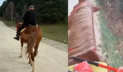 Kaçan at üzerinde 300 metrelik dehşet!