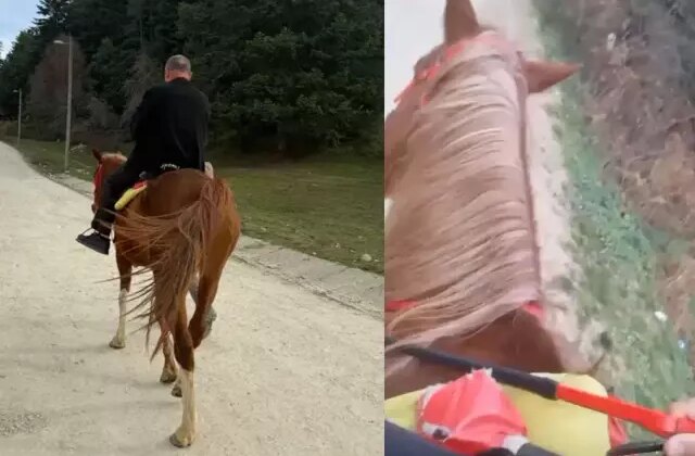 Kaçan at üzerinde 300 metrelik dehşet!