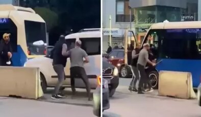 Kadıköy’de trafikteki sopalı kavga kamerada