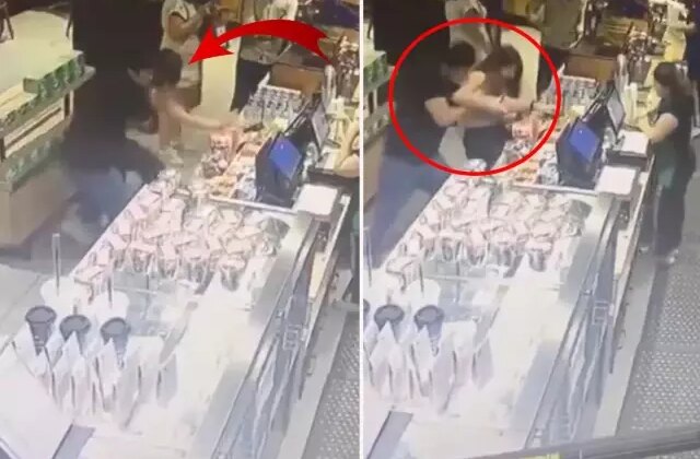 Kafede boğuşan gençler olayı abartınca bu görüntüler kaydedildi