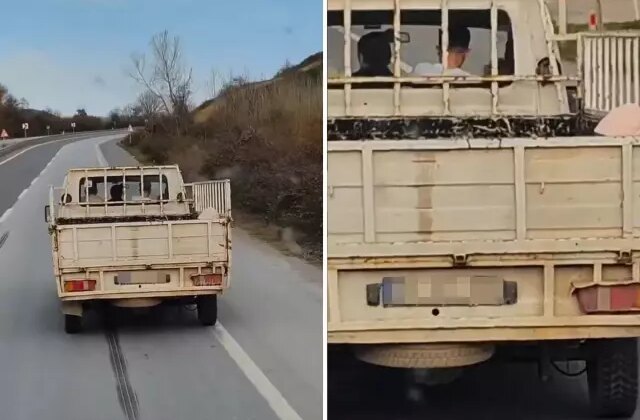 Kamyonun kasasında gördüğü manzaraya isyan etti: Ufacık çocuk ya, şuraya bak