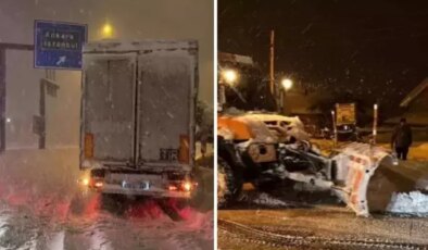Kar kalınlığı 40 santimetreyi geçti, yol o araçlara kapatıldı