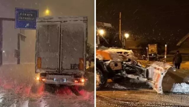 Kar kalınlığı 40 santimetreyi geçti, yol o araçlara kapatıldı