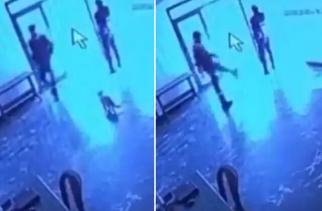 Kediye tekme attı, o anlar kameraya yansıdı