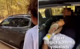 Kendisini aldatan kocasını arabada başka bir kadınla bastı