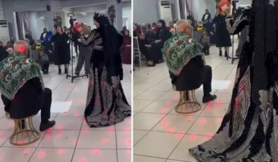Kına gecesindeki görüntü olay oldu: Herkes yaş farkına takılıyor