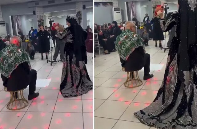 Kına gecesindeki görüntü olay oldu: Herkes yaş farkına takılıyor