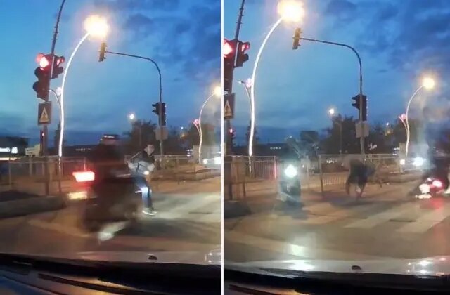 Kırmızı ışık ihlali yapan motosikletli yayaya çarptı, 2 kişi yaralandı