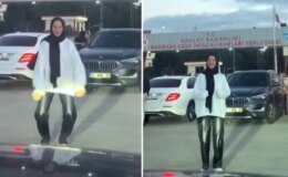 Kocasının tahliyesini beklerken yaptıklarıyla gündem oldu