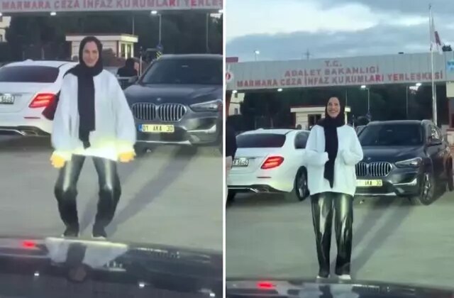 Kocasının tahliyesini beklerken yaptıklarıyla gündem oldu