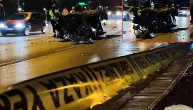 Kontrolden çıktı, ağaca çarptı, alev aldı