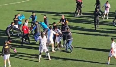 Maç bitti, sahada yumruklar konuştu