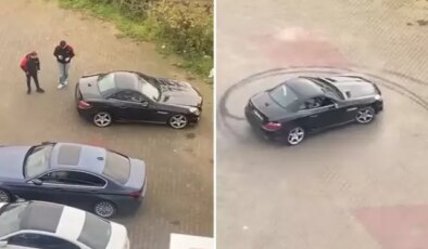 Özel hastanede skandal görüntüler! Hastaya ait milyonluk araçla drift attı