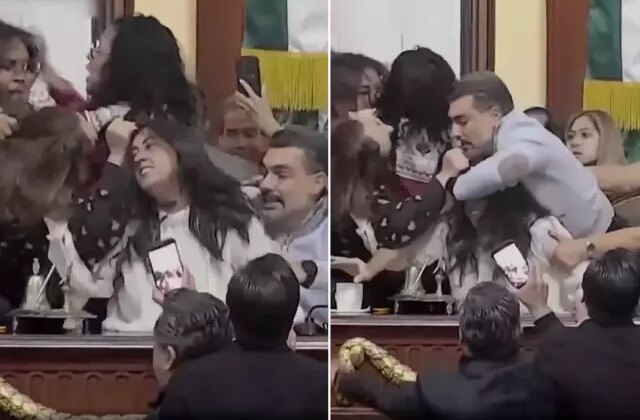 Meclis’te saç saça baş başa kavga! Arbede anı kamerada