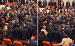 Meclis’teki yumruklu kavga esnasında dikkat çeken görüntü