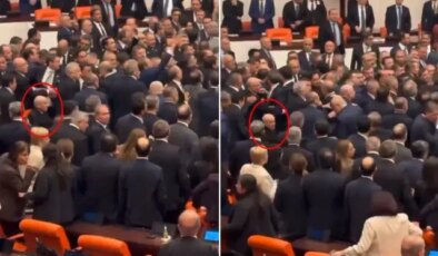 Meclis’teki yumruklu kavga esnasında dikkat çeken görüntü