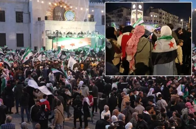 Meydanlara akın ettiler! Suriye’de 1. yıl coşkusu