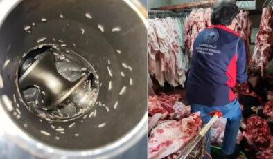 Mide bulandıran görüntüler! Etler küf içinde, makinelerde kurt var