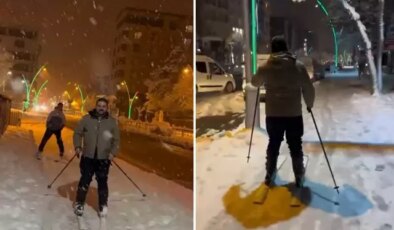 Görüntüler o ilin en işlek noktasından! Beyaz çileyi eğlenceye dönüştürdüler