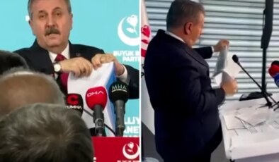 Mustafa Destici’yi küplere bindiren rapor! Kameralar önünde yırtıp attı, salon ayakta alkışladı