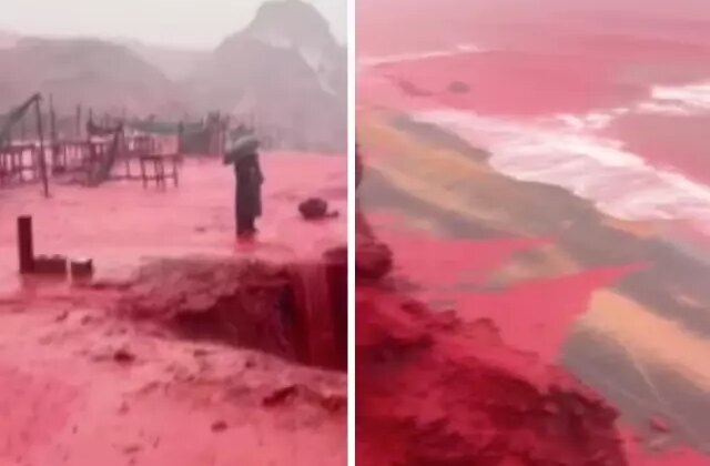 Nedeni de belli oldu! Dünyaca ünlü ada kırmızıya büründü