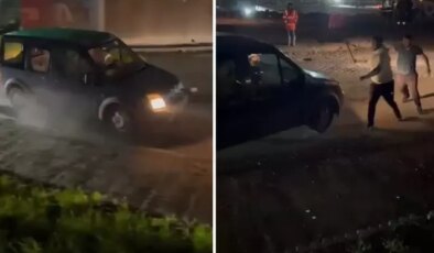 Öfkelenen sürücü ortalığı birbirine kattı