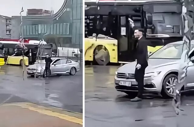 Otobüs durağında havaya ateş açtı, bir de arkadaşına kayıt aldırdı