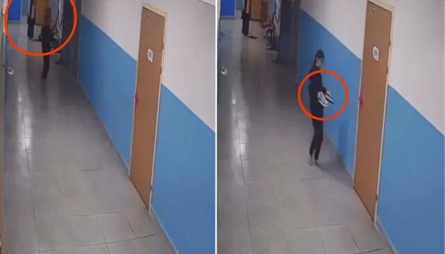 Paspas yapılan alanı kirletmemek için ayakkabılarını çıkarttı