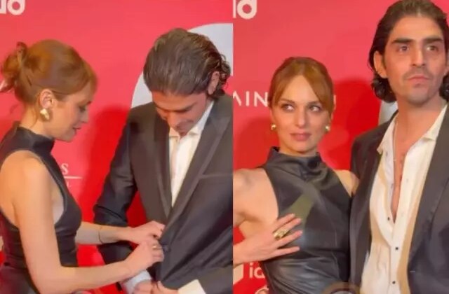 Poz sırasında samimi an! Nilperi Şahinkaya’nın sevgilisine yaptığı hareket dikkatlerden kaçmadı