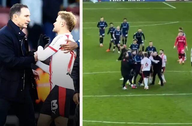 Rakip takım oyuncuları, ünlü teknik adam Lampard’ı saha içinde kovaladı