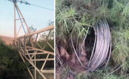 Hırsızlar elektrik direğini çaldı, tüm bölge karanlığa gömüldü