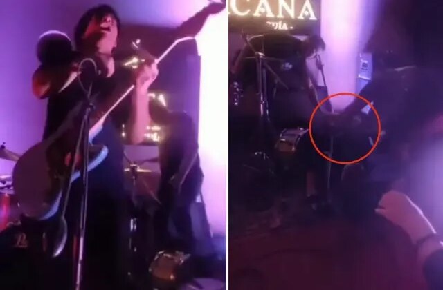 Şarkıcı sahnedeyken elektrik akımına kapıldı