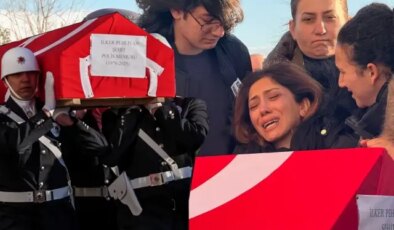 Şehit polisler için düzenlenen törende gözyaşları sel oldu! Geride 7 evlat kaldı