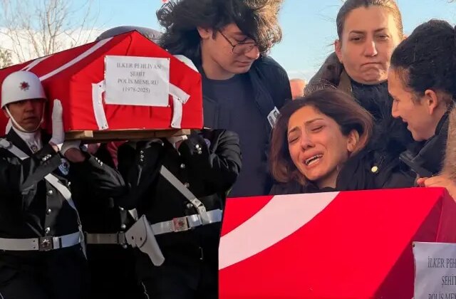 Şehit polisler için düzenlenen törende gözyaşları sel oldu! Geride 7 evlat kaldı