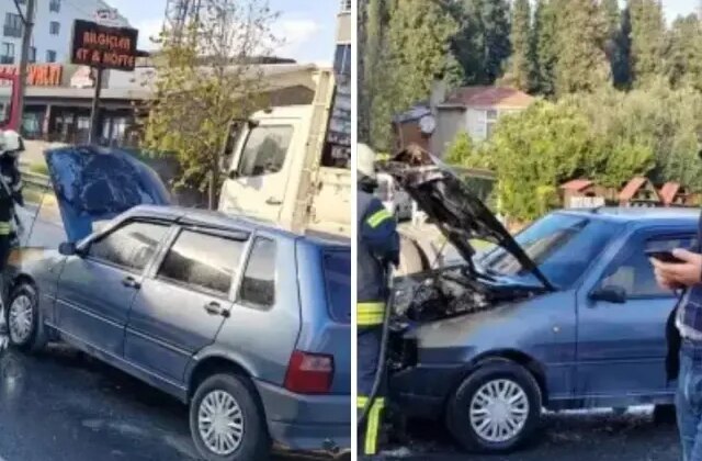 Seyir halindeyken alev aldı