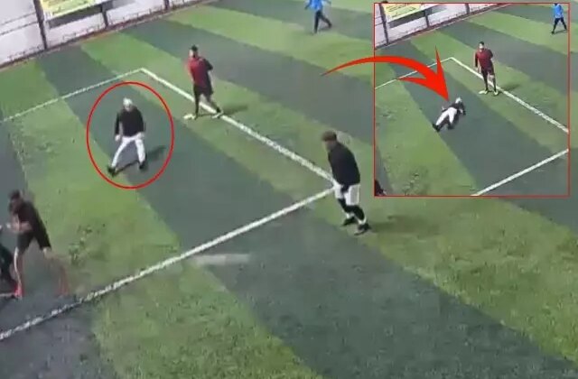 Son nefesini halı sahada verdi: Kahreden anlar kamerada