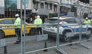 Taksim’de yılbaşı hazırlıkları! Demir bariyerler getirildi, yollar kapatıldı