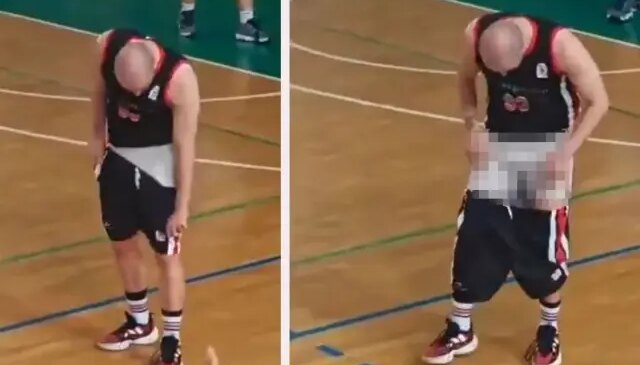 Tribünlere dönüp şortunu indirdi, salon yangın yerine döndü