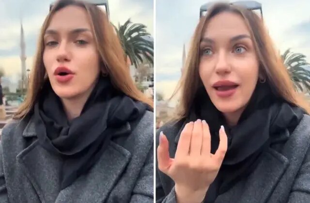 Ukraynalı genç kız, video çekerek Ayasofya’daki uygulamaya tepki gösterdi