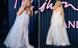 Ünlü oyuncu hamileliğini tül elbisesiyle kırmızı halıda duyurdu