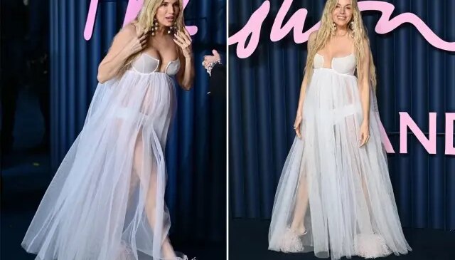 Ünlü oyuncu hamileliğini tül elbisesiyle kırmızı halıda duyurdu