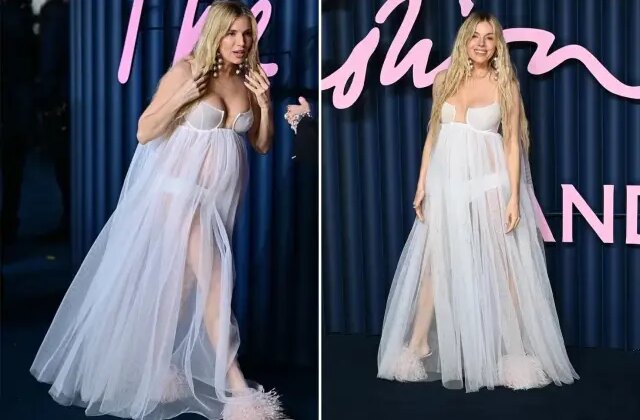 Ünlü oyuncu hamileliğini tül elbisesiyle kırmızı halıda duyurdu