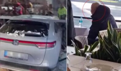 Ünlü sanatçı Cahit Berkay kullandığı araçla restorana daldı