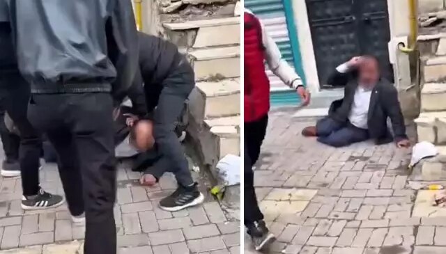 Yaşlı adama sokak ortasında meydan dayağı! Kanlar içinde yere yığıldı