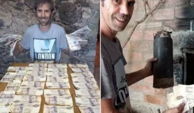 Yeni satın aldığı ev gizli banka çıktı! Balyozu vurunca servet ortalığa saçıldı