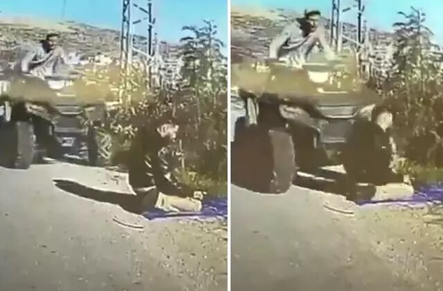 Yol kenarında namaz kılan Filistinliye aracıyla çarptı